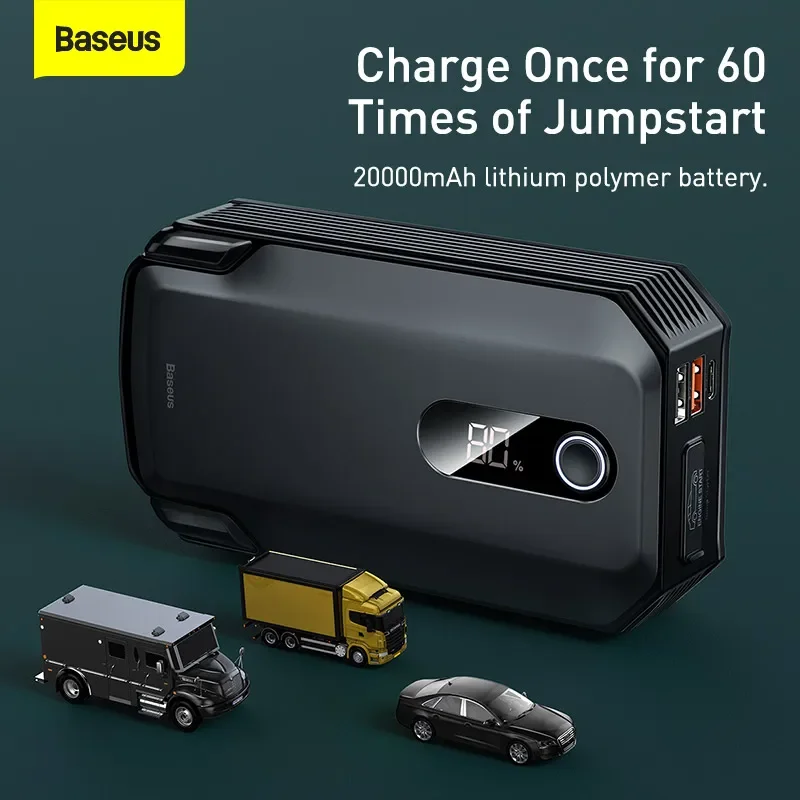 

Baseus Car Jump Starter Power Bank 2000A / 1000A 12V Portable Battery Charger Auto 12V Emergency Booster Starting Device