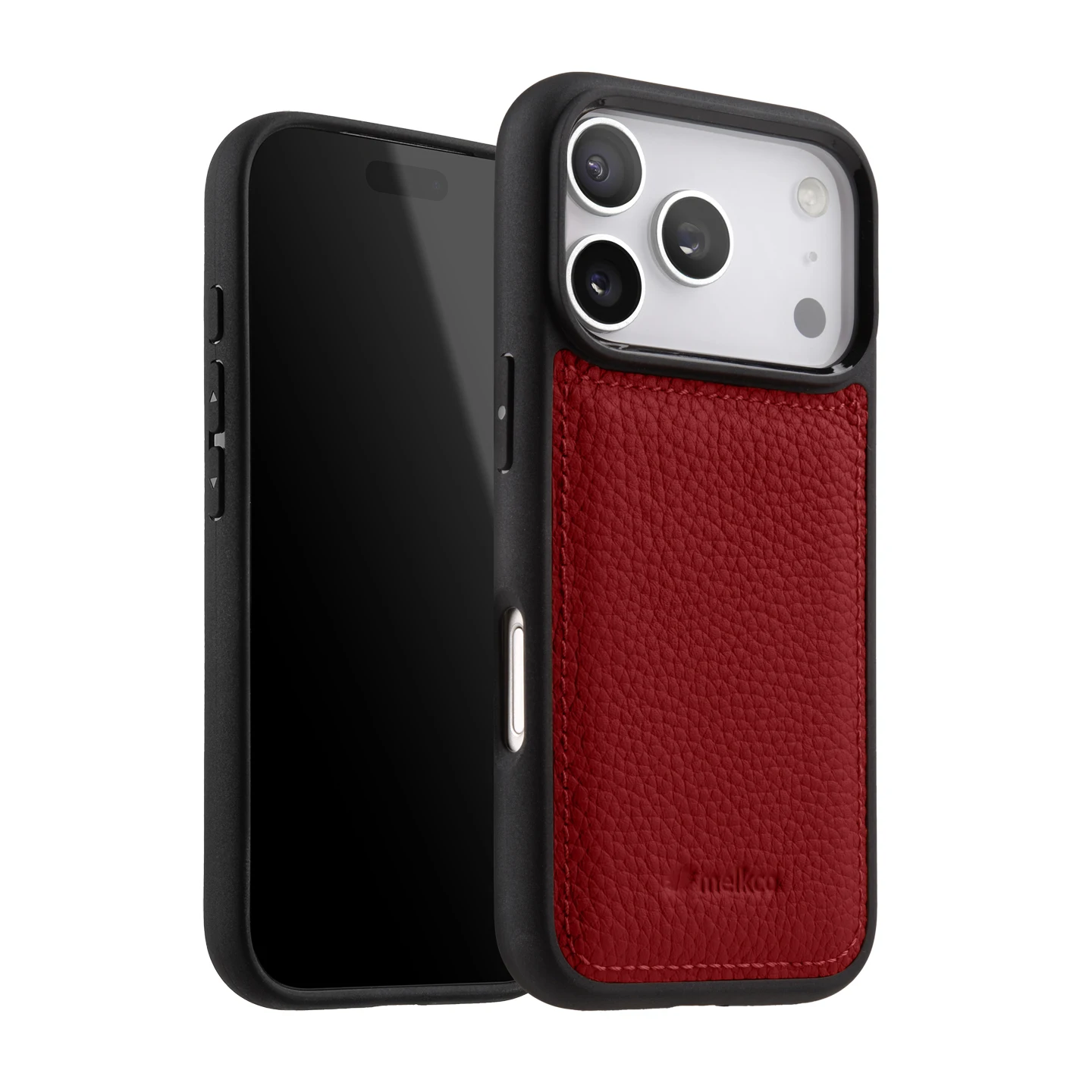 Melkco Genuine Leather Top Layer Cowhide Non-Slip Phone Cover with Soft Bumper