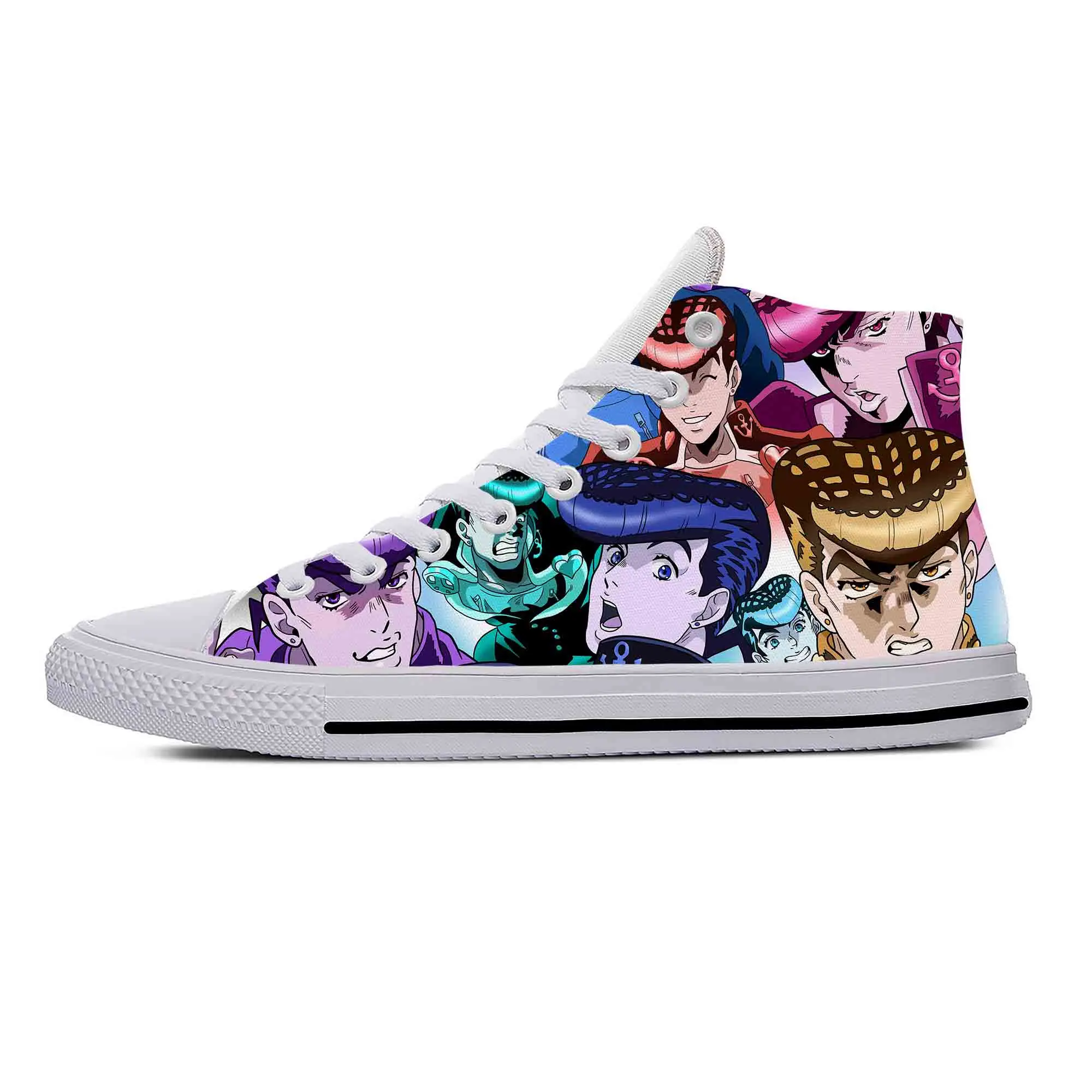 

Cartoon Higashikata Josuke JoJo Bizarre Adventure Casual Cloth Shoes High Top Lightweight Breathable 3D Print Men Women Sneakers