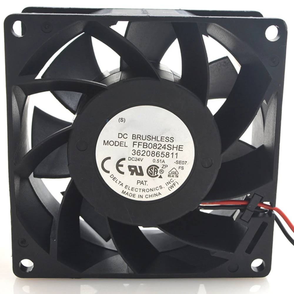 

New Original 8CM 80mm Cooling Fan IPC 8038 24V 0.51A FFB0824SHE Double Ball 80*80*38mm