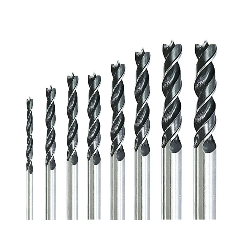 8Pcs Wood Drill Bit Set For Woodworking Spirals Drill Bit High Carbon Steel Wood Plank Hole Special Twist Drill Bit Dropship hexagonal shank three point woodworking drill bit perforating support drill electric drill rotary head wood plank hole special