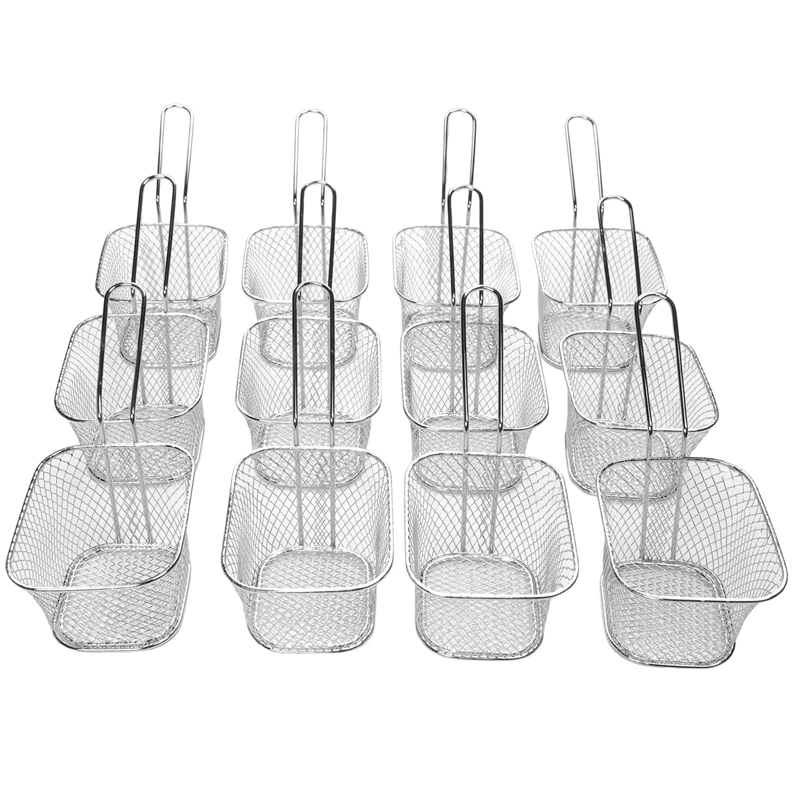 ABXF-Fry Basket French Fry Holder Chip Mini Basket Food Baskets For Serving Reusable Fries Holder Deep Fryer For Home
