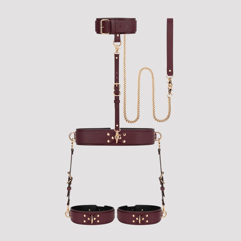 Thierry BDSM Bondage Restraint Kits Handcuffs Collar Wrist Ankle Thigh cuffs Waist Belt Cross Buckle Sex Toys For Adult Games 3 Thierry BDSM Bondage Restraint Kits Handcuffs Collar Wrist Ankle Thigh cuffs Waist Belt Cross Buckle Sex Toys For Adult Games 3