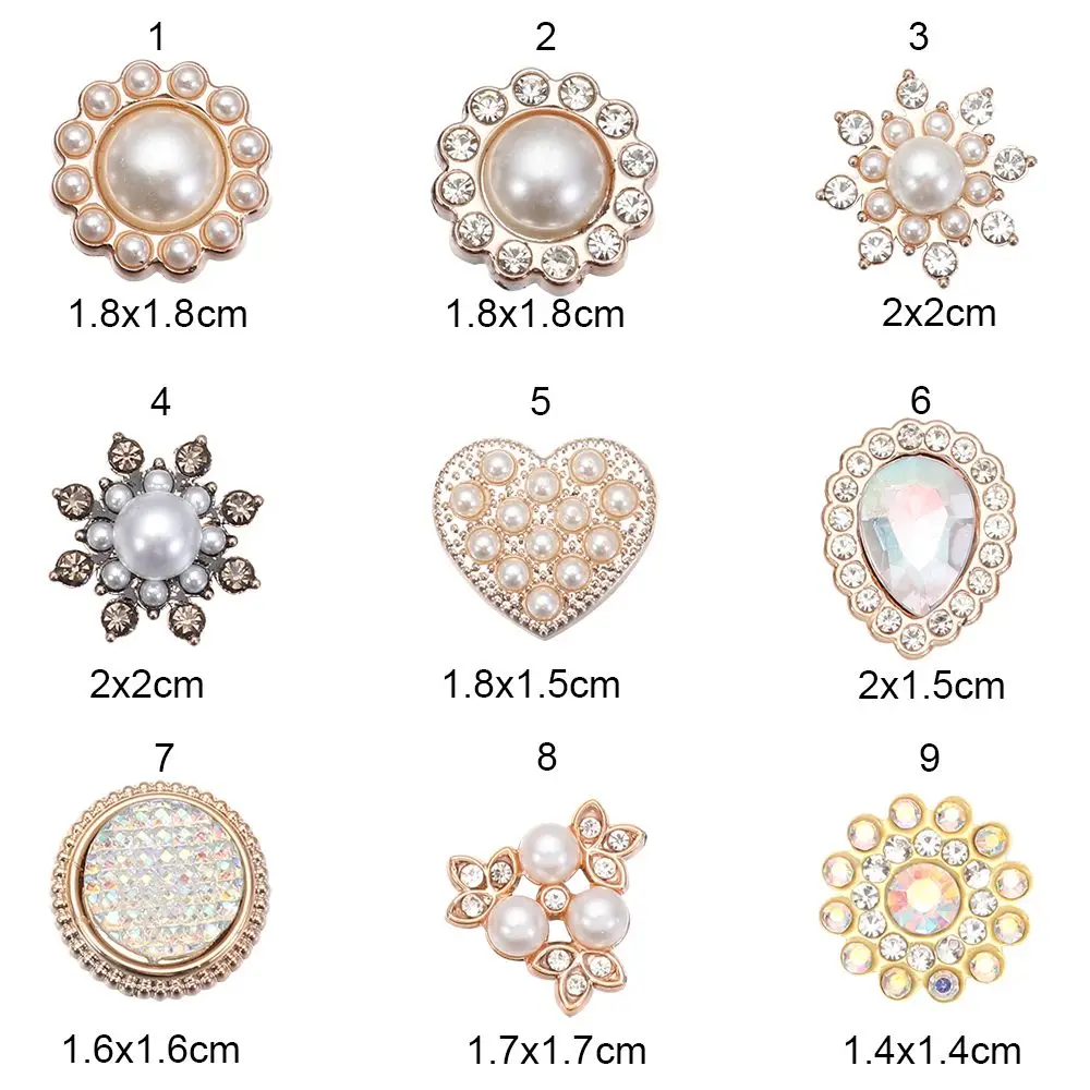 Rhinestone Pearl Buttons for Hairpins Decoration and Sewing