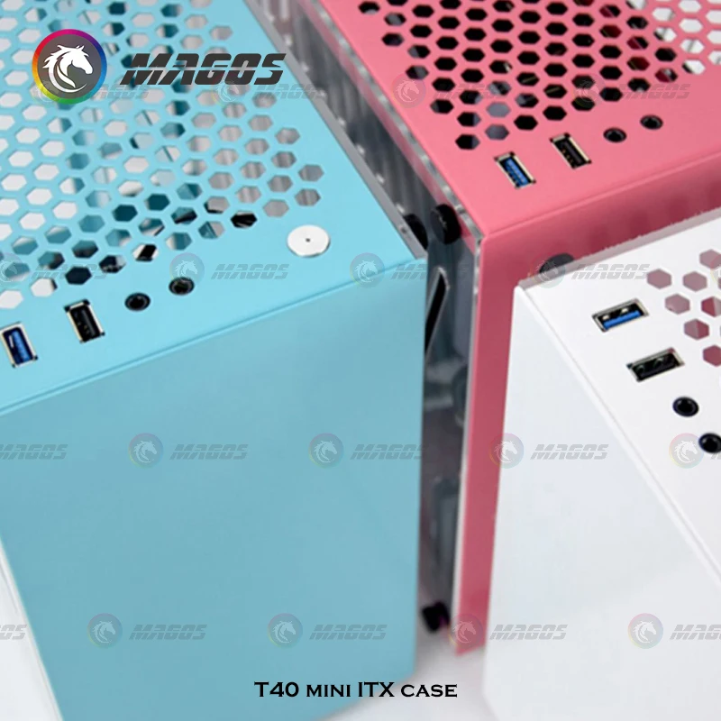 T40 ミニ ITX ケース METALFISH-T40ミニitxケース、7lゲーミングコンピューター、白い