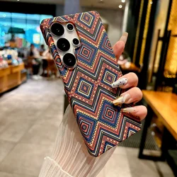 Slim Kevlar Carbon Fiber Magnetic Shockproof Phone Case - Galaxy S23 Ultra (Retro Flower)