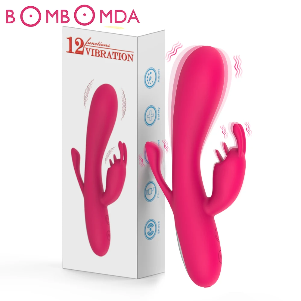 Rabbit Dual Motor Vibrator Anal Dildo Vibrator 12 Geschwindigkeiten Vibration Sexspielzeug für Frauen G-Punkt Massagegerät Clit_voghion.com