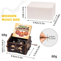 Wooden Music Box Frozen Beauty and Beast Hand Cranked Home Decoration Carved Musical Box Valentine's Day Birthday Gif 2