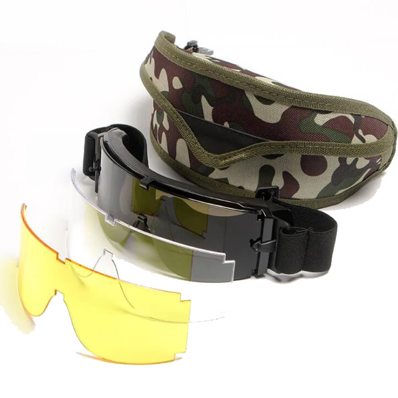 USMC X800 Tactical Sunglasses 3 Lens for Men Outdoor Hunting Airsoft Paintball Shooting