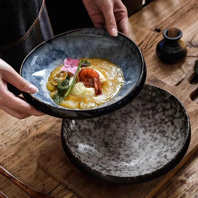Creative Irregular Ceramic Dinner Plate Dessert Plate Snack Salad Plates Thick Soup Plates Restaurant Special Tableware