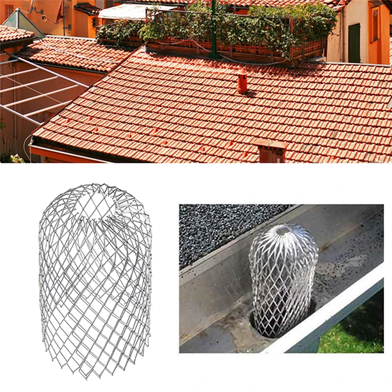 4 Pcs Rain Gutters Roof Guard Filters 3 Inch Expand Aluminum Filter Strainer Stops Blockage Leaf Drains Debris Drain Net Cover