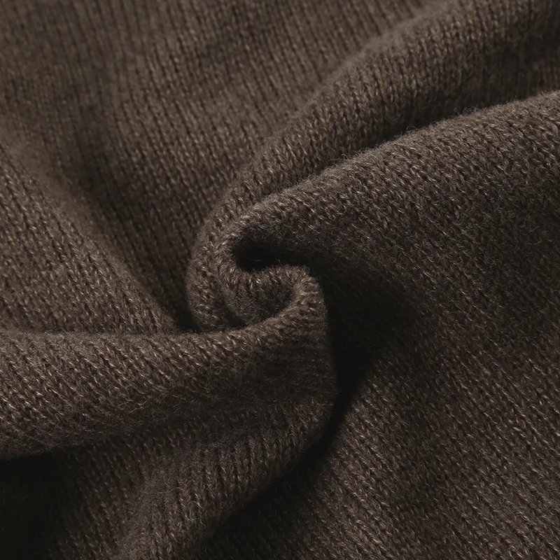 Y2K Brown V-neck Hooded Sweater Vintage Basic Slim Button Up Knitted Pullovers Autumn Casual Streetwear Outfits Lady