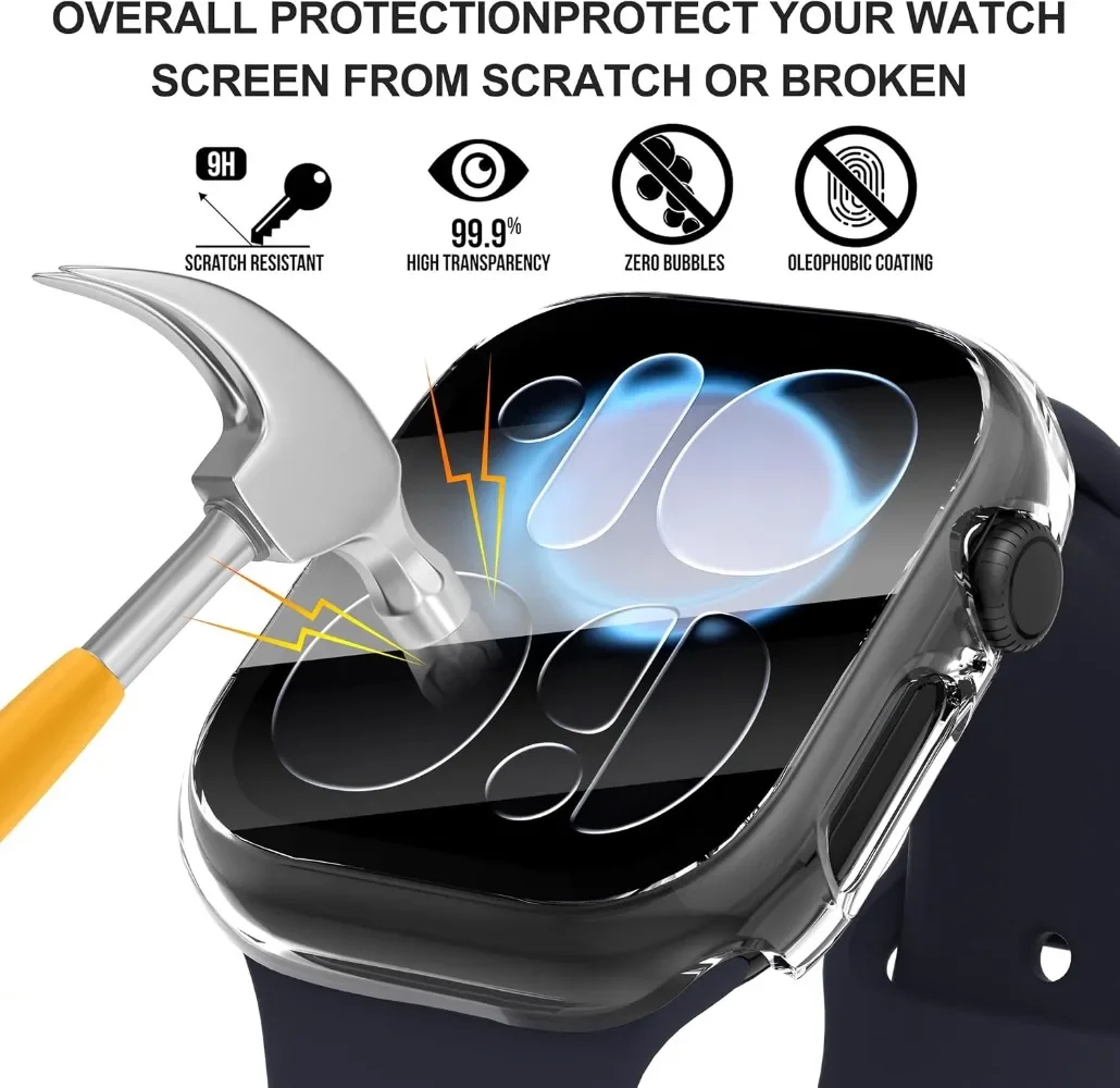 Premium Tempered Glass Protective Case for Apple Watch - 42mm/46mm