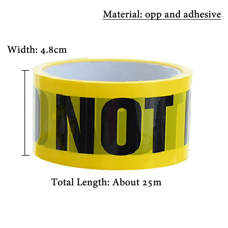 Opp Warning Tapes caution warning tape 1 Roll 48mm*25m Caution Barrier Work Safety Adhesive Tapes DIY Sticker For Mall Store Factory School