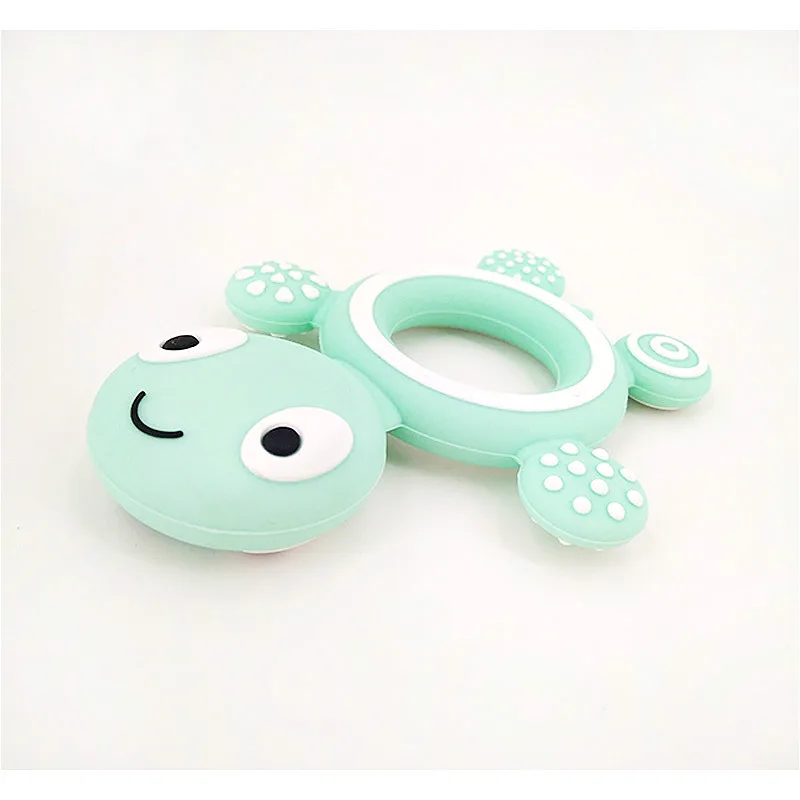 BPA Free Baby Silicone Teethers Food Grade Cute Turtle Tiny Rod Teething Necklace Baby Shower Gifts Cartoon Animals Teether