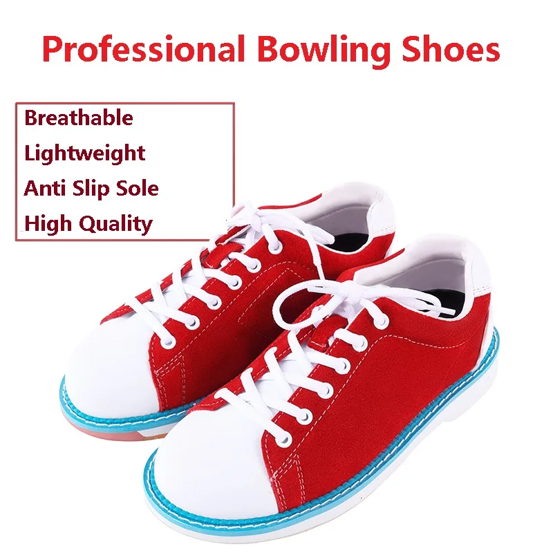 

Women Breathable Bowling Shoes Ladies Suede Leather Indoor Sneakers Women Non-slip Rubber Sole Bowling Shoes Athletic Trainers