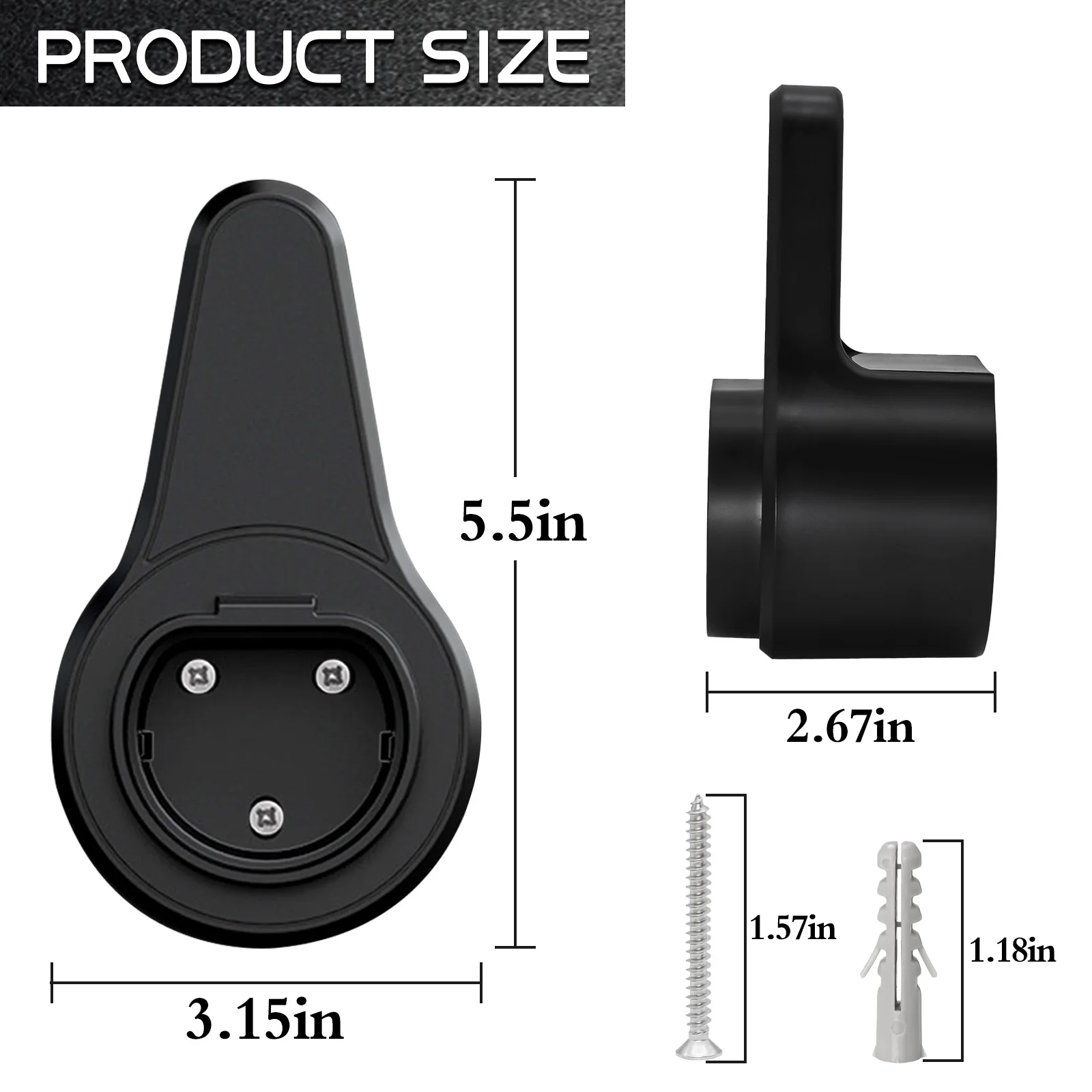 EV Charger Charging Cable Organizer HD EV Type 2 Charger Sturdy Holder Wall Mount Electric Car Charging Cable Organizer EV Cable Socket