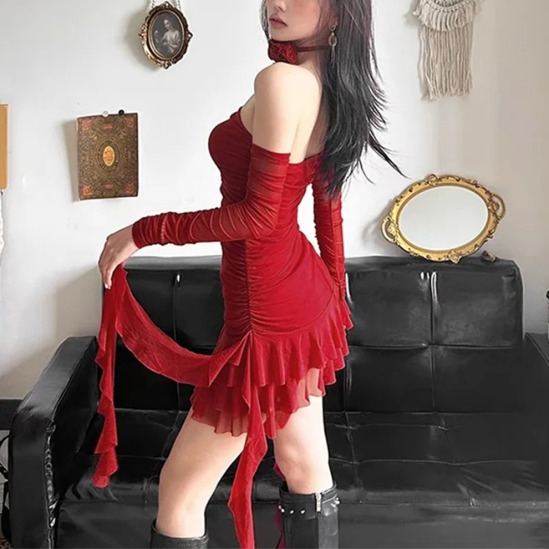 Donna Vestito corto a punto smock con vita bassa | Donna Vestiti