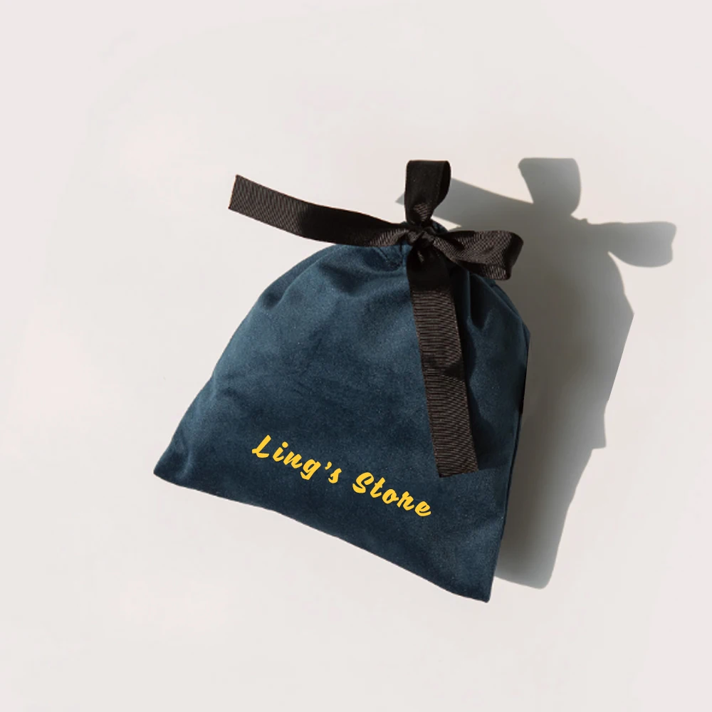 100 Stück personalisierte Schmuck-Samtbeutel mit Kordelzug, weicher Wildleder-Schleifenbeutel, Hochzeitsgeschenke, Süßigkeiten-Organizer-Tasche – Detail 9