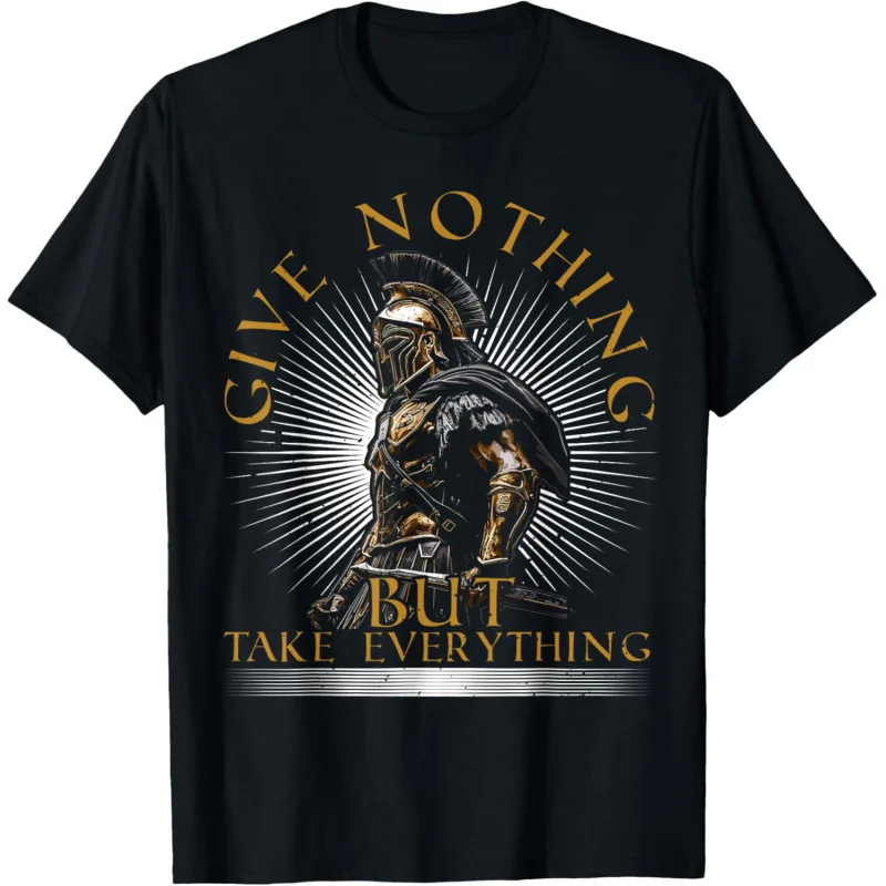 Sparta-Spruch, Give Nothing Greek Warrior, Spartan Warrior T-Shirt für Herren, große Herrenbekleidung, S-6XL-Oberteile