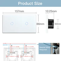BSEED WIFI Touch Switch 1/2/3Gang 2Way Wifi Smart Switch Touch Sensor Wall Switch Tuya Google Alexa Smart Life Control - Image 6