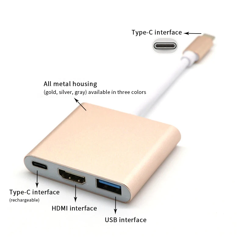 RYRA-3  1 Ÿ C To HDMI ȣȯ USB C 4K ˷̴  , ƺ  Ｚ S9 S10 ȭ P20 P30