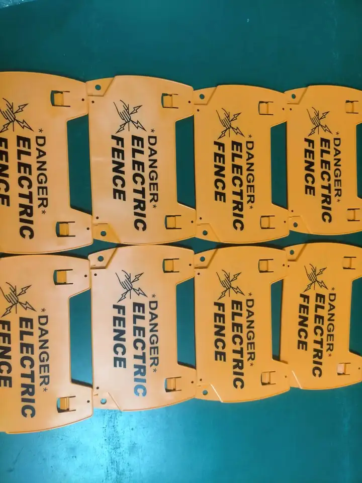 6-Pack Electric Fence Warning Signs - 9.4x4.7 Inch Plastic Safety Signs