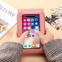 

Crossbody Shoulder Strap Handbag for Female Cheap Women's Bags Women Bags Soft Leather Wallets Touch Screen Cell Phone Purse