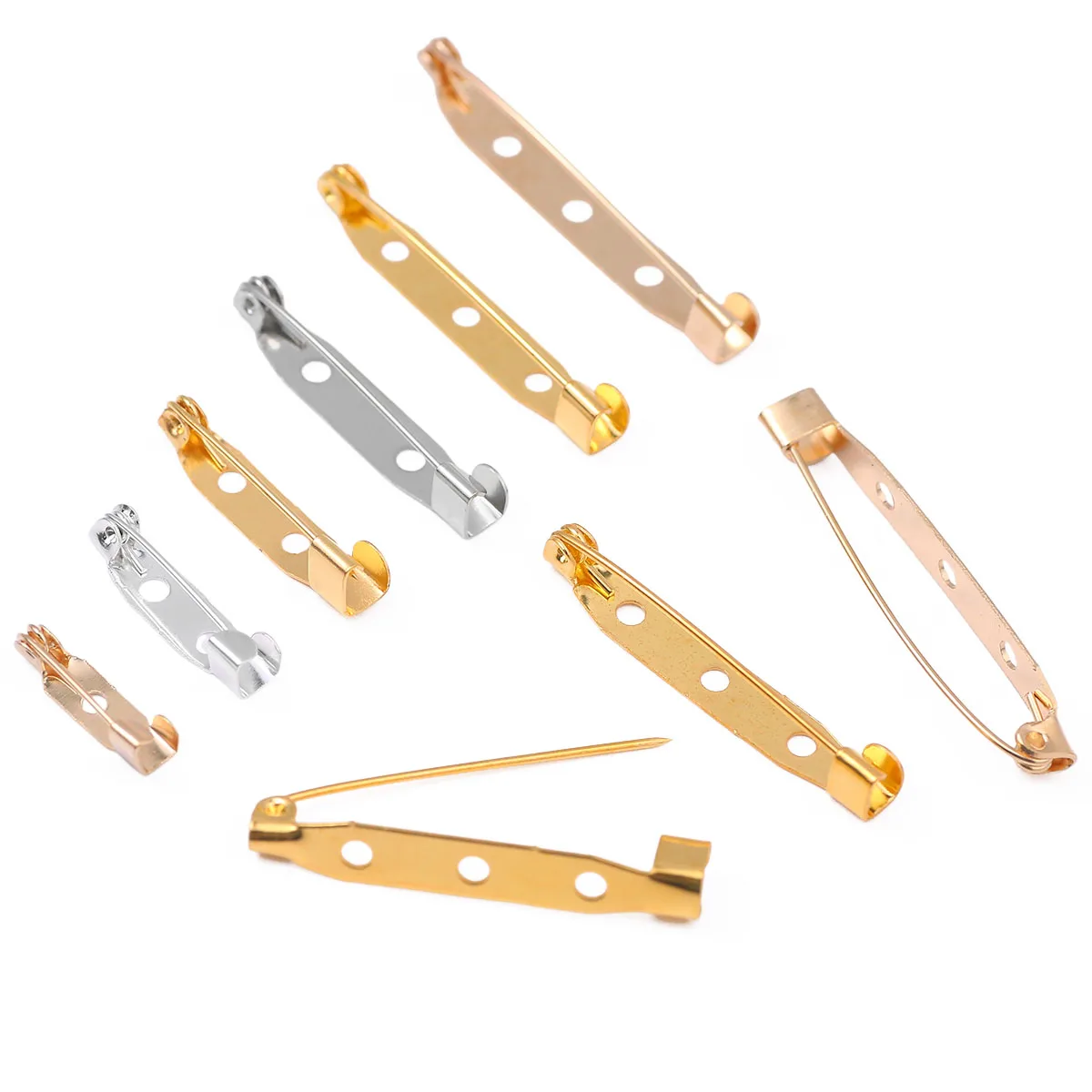 Colorful Alloy Pin Bases for Handmade DIY Jewelry and Brooch Making