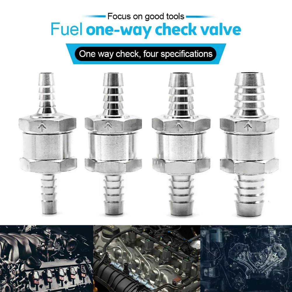 Car Fuel Non Return Check Valve 6/8/10/12mm Aluminium Alloy Petrol Diesel Water Fuel Line One Way Car Accessories