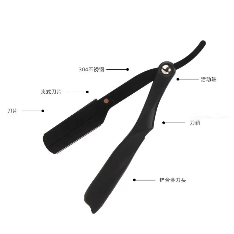 Men's Manual Razor Stainless Steel Folding Shaver Eyebrow Trimming Hairdressing ABS Handle With 10pcs Blades For Gift 6