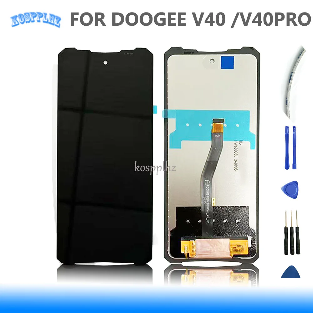 מקורי 6.78 אינץ 'טלפון סלולרי FHD+ עבור Doogee V40 PRO V40 תצוגת LCD כוללת דיגיטייזר + מסך מגע פאנל זכוכית דיגיטייזר