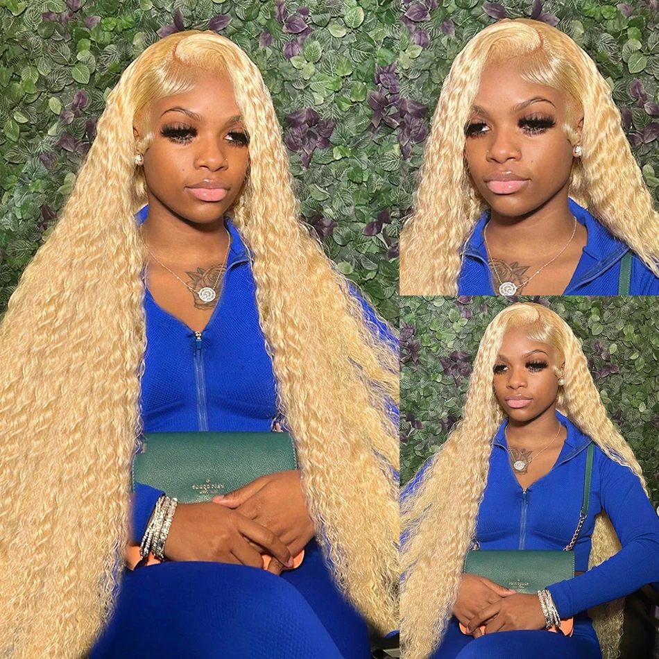 

30 38 Inch Honey Blonde 613 HD Human Hair Wig Deep Wave Lace Front Wig Brazilian Women Human Hair 13x4 Lace Front Wigs For Women