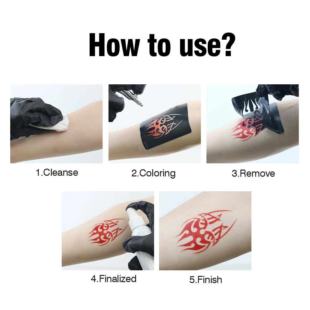 Inchiostro per Tatuaggi Aerografo 8 Colori 30ml, Vernice Temporanea Naturale Organica per Body Art, Pigmenti Opachi Vegani Sicuri per Viso e Pelle, Uso per Feste - immagine 5