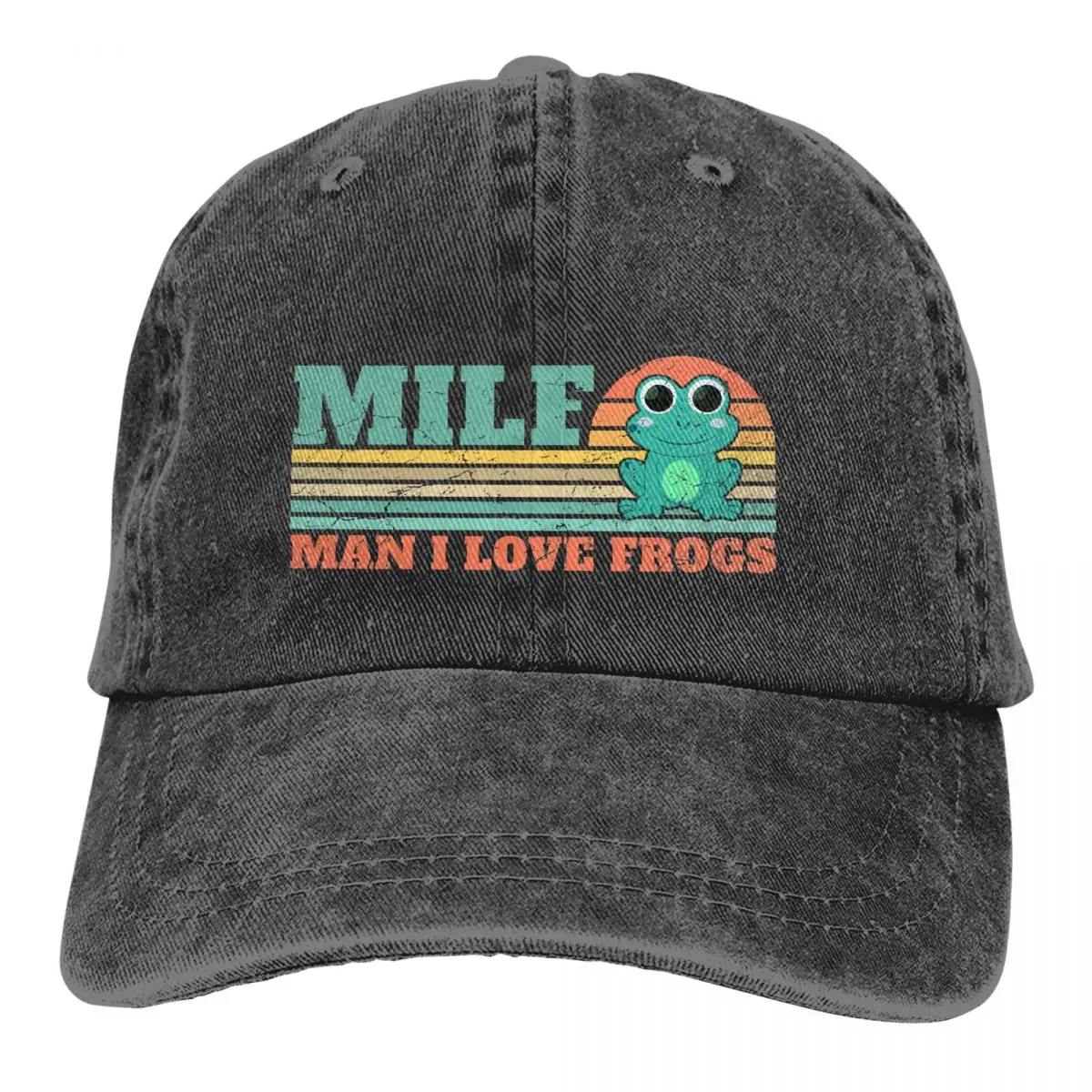 

Multicolor Hat Peaked Women's Cap MILF Man I Love Frogs Personalized Visor Protection Hats