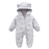 OLEKID 2025 Autumn Winter Newborn Baby overalls Flannel Hooded Kids Baby Girl Rompers 0-1 Years Toddler Boy Jumpsuit Outfits 4