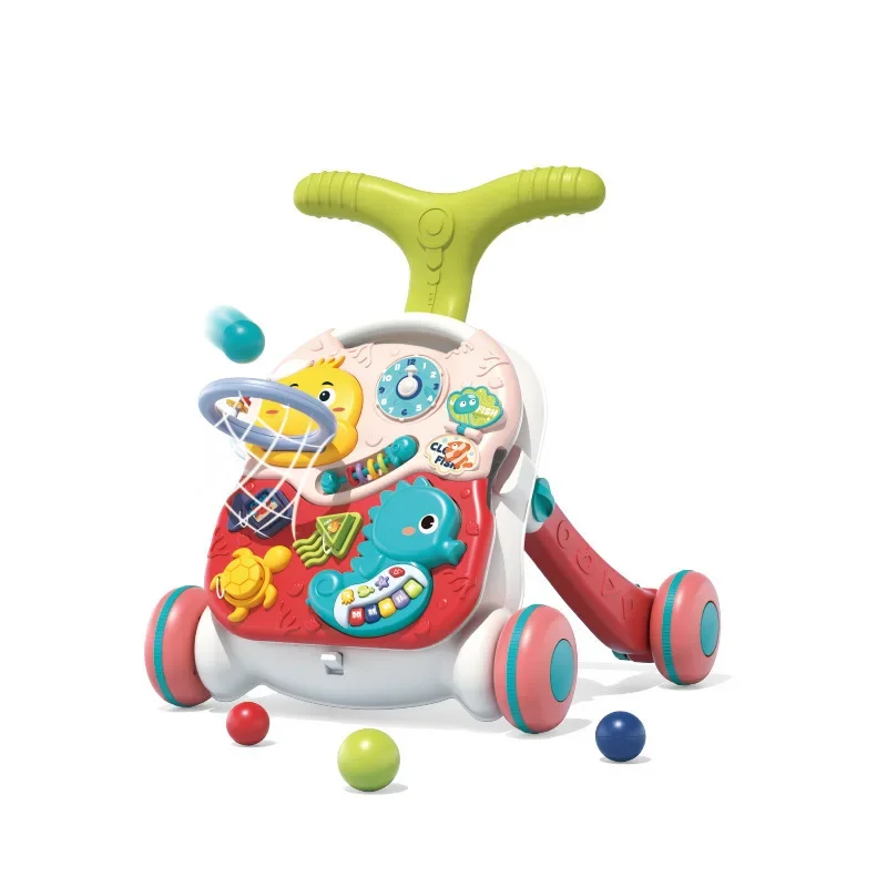  보행기 다기능 농구 핸드 푸시 교육용 장난감 푸시 토더 장난감 앉아서 서기 학습 도우미  선물