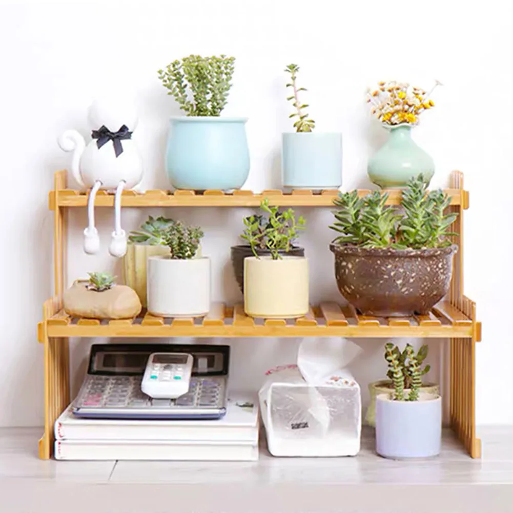 2 Tier Decorative Tabletop Wood Plant Stand Display Shelf: 3 - 5 Days Free Delivery Only UK