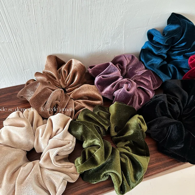 Newest Winter Woman Large Velvet Scrunchies Elastics Hair Band Solid Color Hair Ties Ladies Ponytail Holder Hair Accessories newest matt filament pla 1kg 1 75mm filament dual color matt 3d printing material tricolor pla matt filament 3d printers