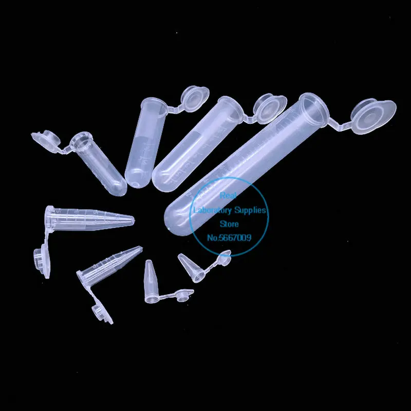 

100/200/500/1000pcs Lab PCR / EP Plastic Centrifuge Tube with Joint Cap 0.1/0.2/0.5/1.5/2/5/7/10/15ml