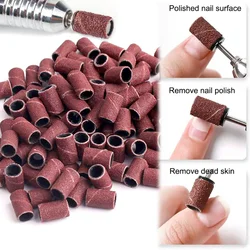 100/25pc Professional nail art sanding Cap bands for Electric manicure 180/120/80 Grit Gel Nail Polish Removal Pedicure Tool Set