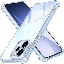 Crystal Clear Soft Silicone Shockproof Back Cover with Airbags Protection for Reno15 Pro 5G (Transparent)