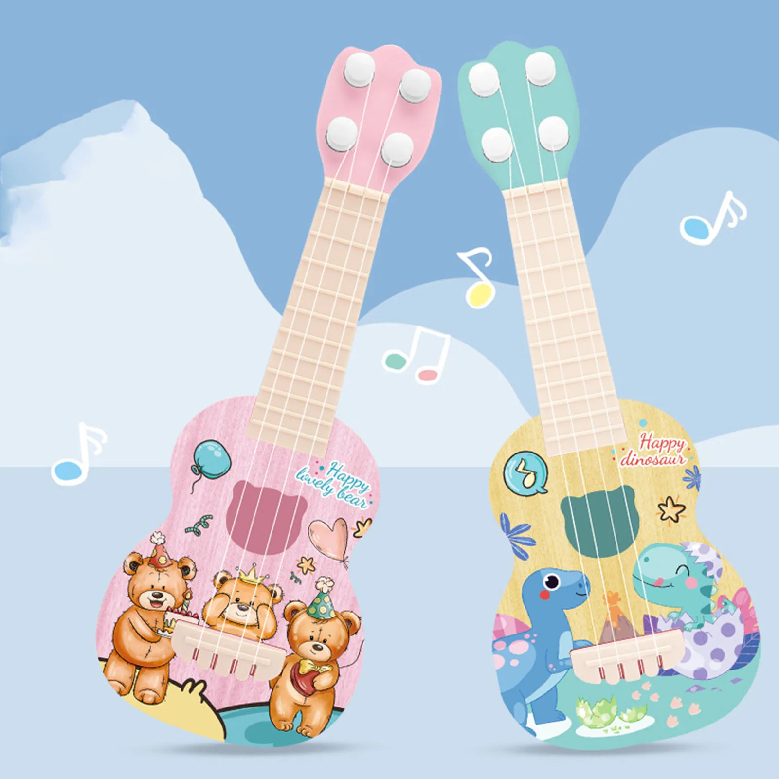 Ukulele Kids Guitar Toy Girls Boys Beginners Mini Guitar Instrument Can Play Music Simulation Toys Birthday Gift