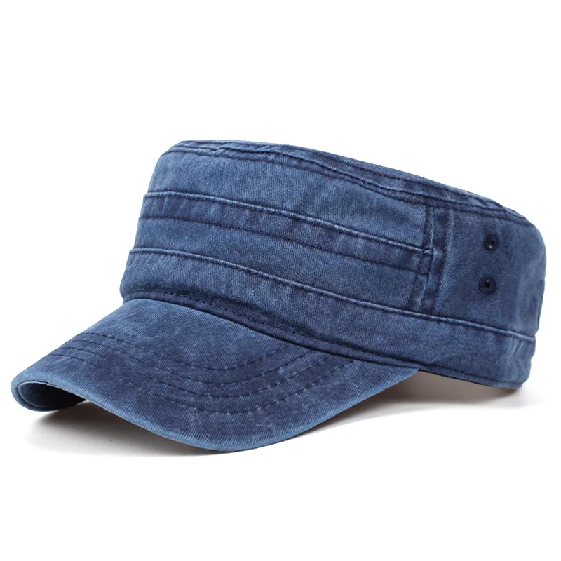 Unisex Vintage Flat-Top Baseballkappen für Herren, gewaschen, für Frühling und Herbst, verstellbare Freizeitmützen, Sonnenschutzhüte, Sportkappen – Detail 9