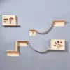 Wall Mounted Cat Tree Cat Climbing Wooden Shelves Climbing Hammock Set Scratching Post and Ladder for Cats Playing and Sleeping 2