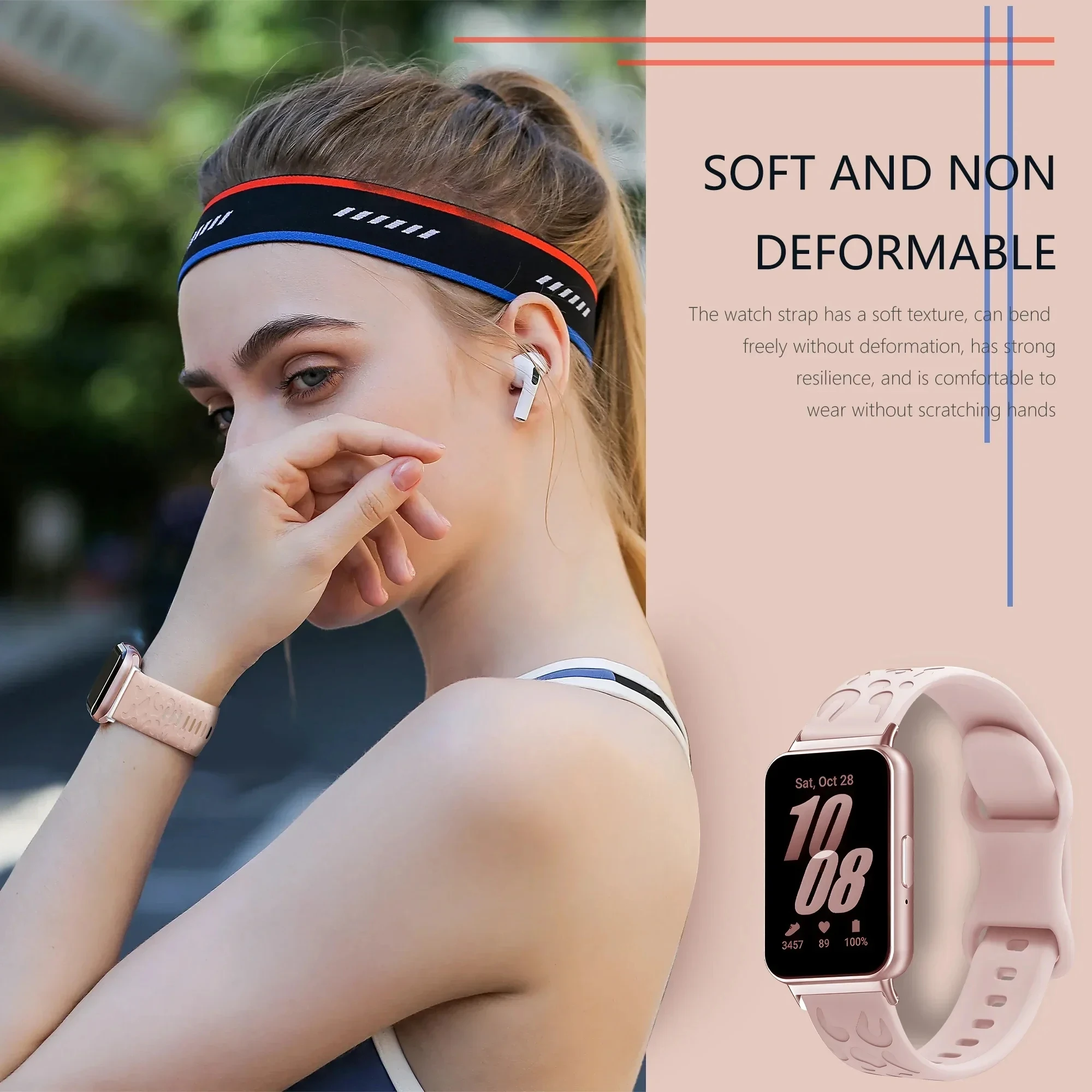 Silicone Sport Strap - Adjustable Bracelet