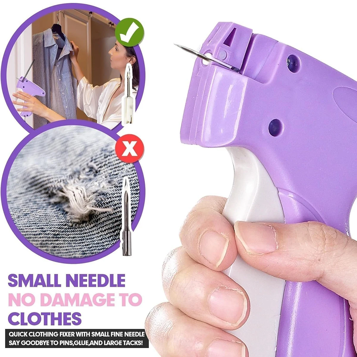 Fine Stitch Gun Stitchy Quick Clothing Fixer for Clothes Micro Tagging Gun Clothing Mini Speedy Sticky Sewing Hemming Tool