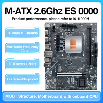 Bricolage ordinateur de jeu carte mère CPU Combo 11th Core 0000 ES 2.6GHz 8C16T (réfert au Kit i9 11980HK i9 11900H Procesador) DDR4 RAM 1