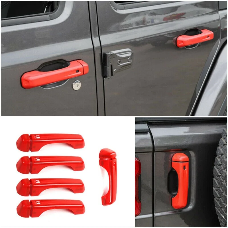 

4pcs Exterior Door Handle Decorative Cover & Tailgate Handle Shell for Jeep Wrangler JL 2018-2019