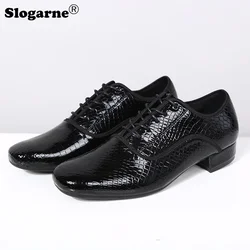 Men's Modern Dance Shoes Man Square Dance Male Outdoor Latin Jazz Shoes Indoor Suede Sole Ballroom Waltz Heels Shoes